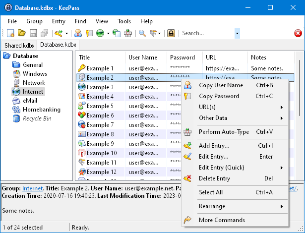 免费密码管理工具软件KeePass